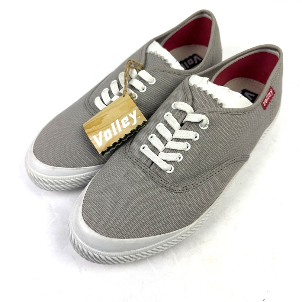 Volley OC Shoes 9 Mens Gray Canvas Lace Up Sneaker Australian Tennis Brand New - Picture 2 of 7